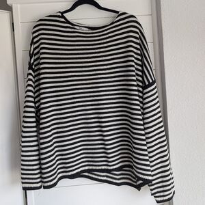 For Good - Black And White Striped Sweater